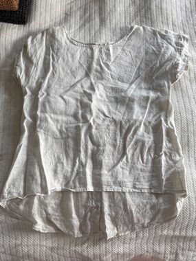 Linen button down on back tee shirt